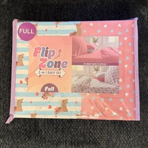 Flip Zone 2-in-1 Reversible Full Size Dachshunds Sheet Set